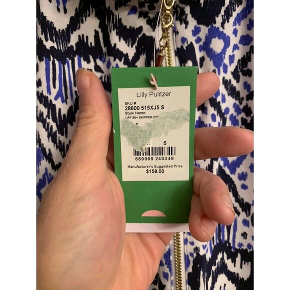 NWT Lilly Pulitzer Small UPF 50+ Skipper Popover Dress Beckon Blue Oh My Cod - Picture 5 of 5